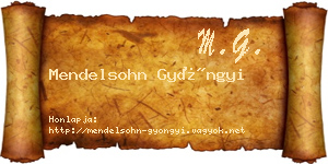 Mendelsohn Gyöngyi névjegykártya